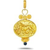 Caprixus 925 Sterling Silver Pendant Ancient Poseidon Coin 24K Gold Vermeil Handmade Designer Greek Art Artisan Turkish Fine Jewelry