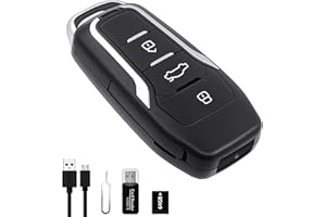 Kiewn 64GB Spy Camera Car Key,360 Minutes Battery Life, Mini Nanny Cam Hidden Camera,Small Hidden Camera with HD 1080P,Surveillance & Security Spy Hidden Cameras