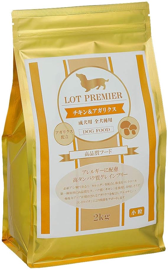 Amazon グレインフリー ロット プレミア チキン アガリクス 全犬種 成犬用 小粒 2kg ドッグフード 着色料 香料 不使用 Lot Premier ウェット 通販
