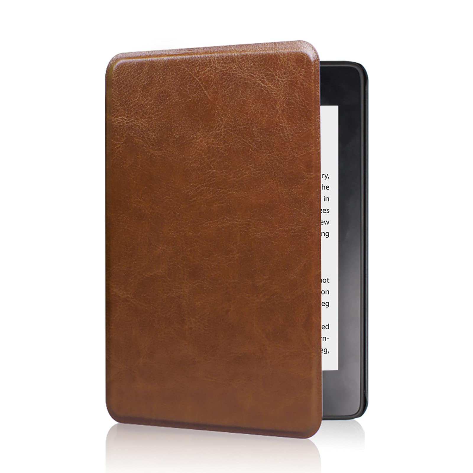 SCSVPN for 6'' Kindle Paperwhite Case 10th Generation 2018 Model No. PQ94WIF with Hand Strap, Auto Sleep/Wake - Slim Lightweight Durable Premium PU Leather Sleeve E-Reader Protective Cover (Brown)