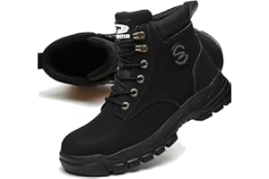 CORANSBER Steel Toe Boots for Women Wateproof Safety Shoes Men Lightweight Composite Toe Boots Leather Construction Steel work Shoes