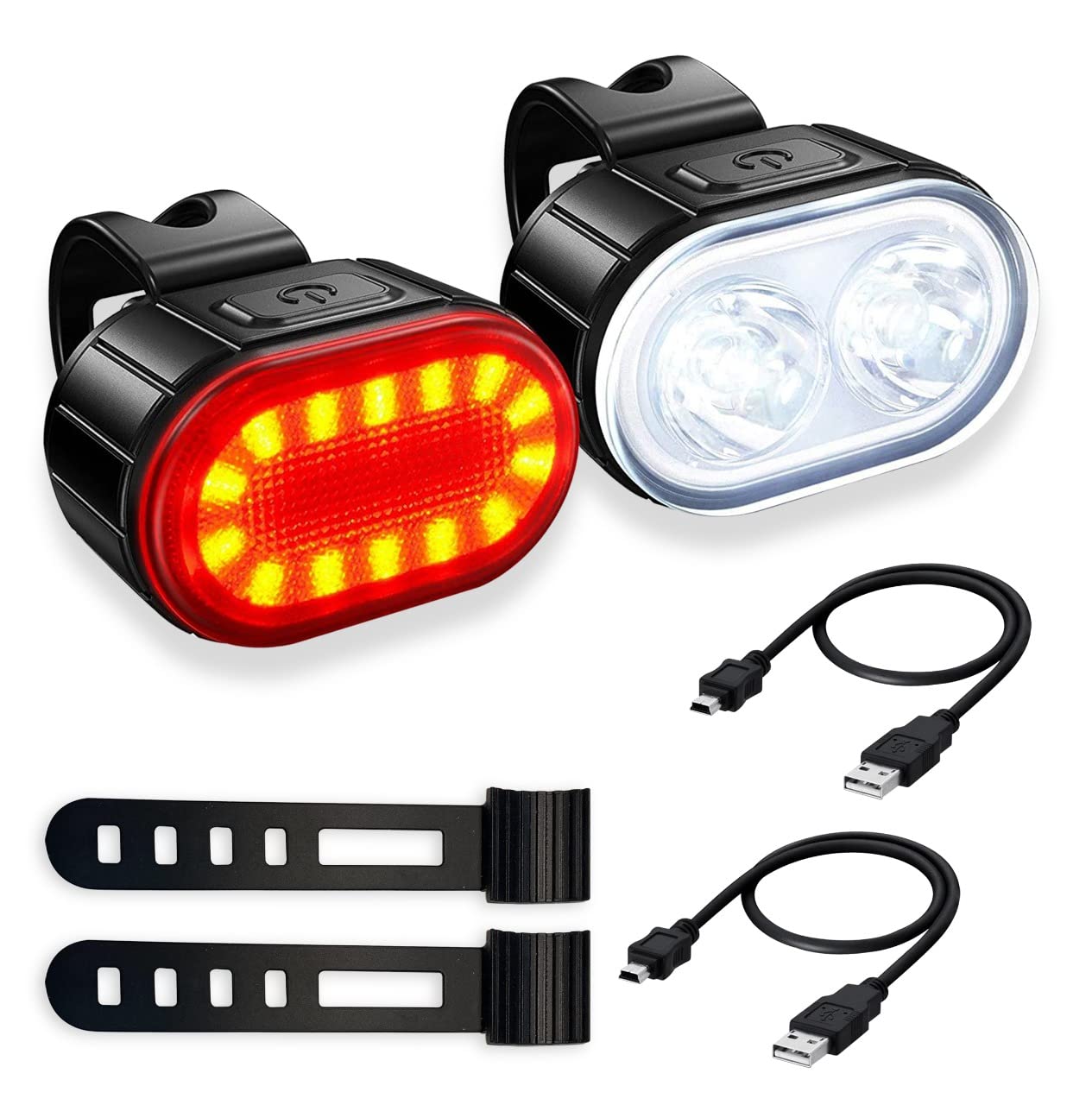 Orient McCann USB Rechargeable Bike Light Set Ultra Bright LED Bicycle Lights with Headlight and Taillight Set,IPX4 Waterproof, 4/6 Modes Mountain Road Cycle Light Front and Back Rear Light