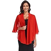 Pukguro Shawl Wraps for Women Evening Dresses Chiffon Soft Capelets Wedding Bridal Cover Up