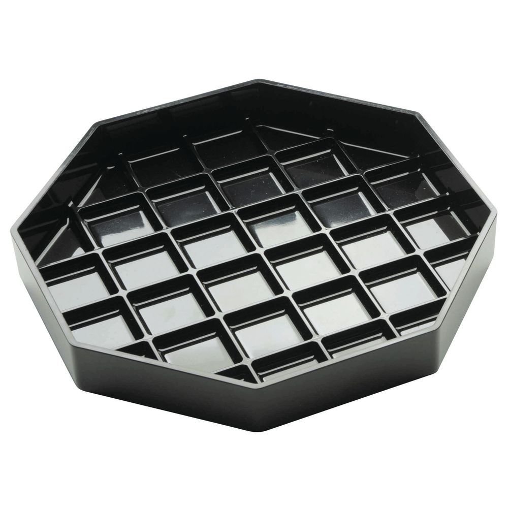 Cal-Mil Octagonal Black Plastic Drip Tray - 4" L x 4" W