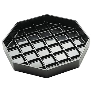 Cal-Mil Octagonal Black Plastic Drip Tray - 4" L x 4" W