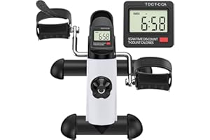 GOREDI Under Desk Bike Pedal Exerciser, Portable Mini Exercise Bike with LCD Display for Home/Office, Desk Cycle for Leg/Arm with Handle, Leg Exerciser While Sitting for Seniors