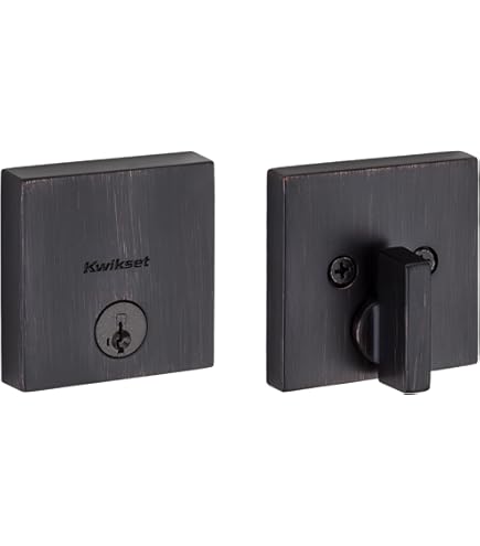 Kwikset 91560-006 Venetian Bronze Halifax Square Keyed Entry Lever