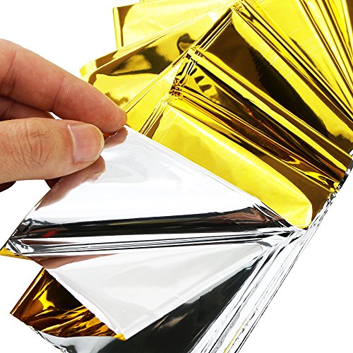 Weoxpr 6 Pack Gold Emergency Mylar Blanket Space Blanket - 52" x 84" for Outdoors, Hiking, Survival, Marathons or First Aid - Thumbnail 4