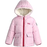 DKNY Infant Toddler Baby Girls' Winter Jacket - Fleece Lined Quilted Bubble Puffer Parka Coat for Girls (Sizes:12M-4T)