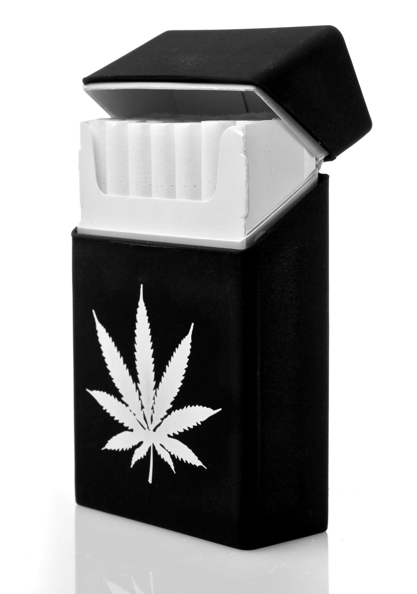 Silicone Cigarette Case Pack Box Cover Cig Holder King Size Cigarettes Black Weed Leaf Design Novelty Gifts For Him Her Accessory BestWayDigital