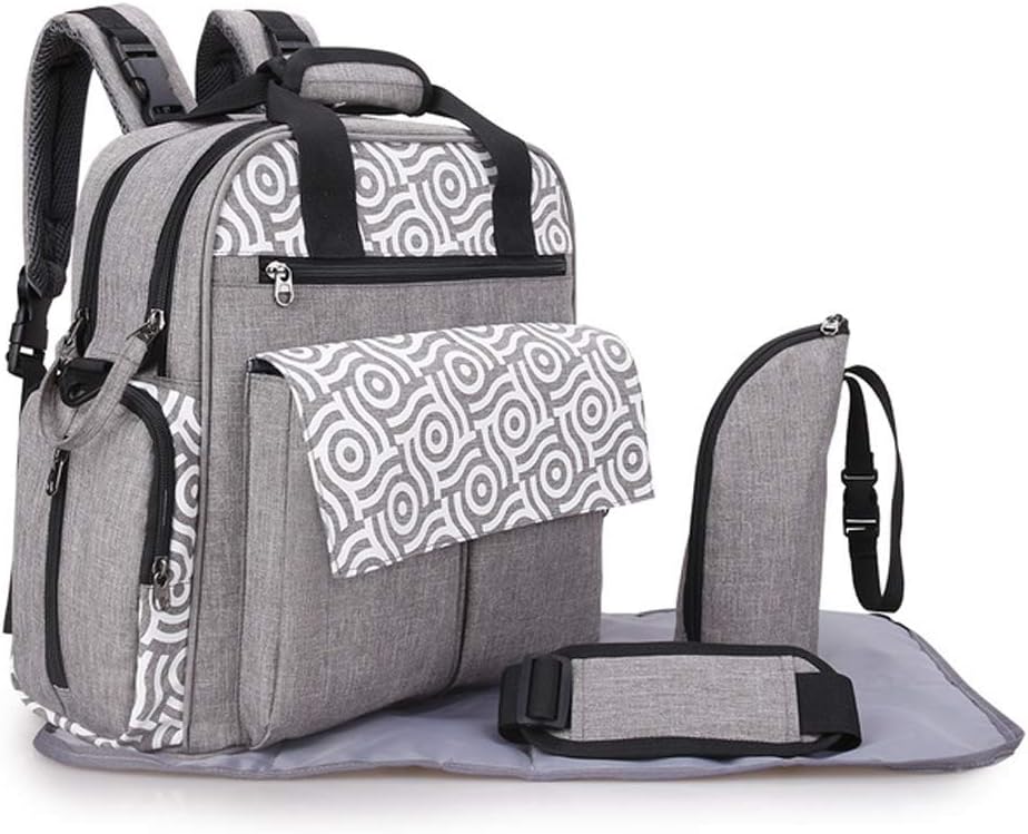 DILU Baby Wickelrucksack Wickeltasche Multifunktional Wasserdichte Babytasche Mit USB-Lade Port Wickelunterlage Und Kinderwagengurten Große Kapazität Rucksack Oxford