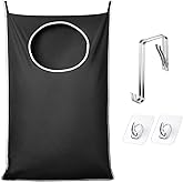 KEEPJOY XL Black Door Hanging Laundry Hamper,XL Hanging Hamper Bag with Large opening and 2 Strong Hooks for Whole Family Dir