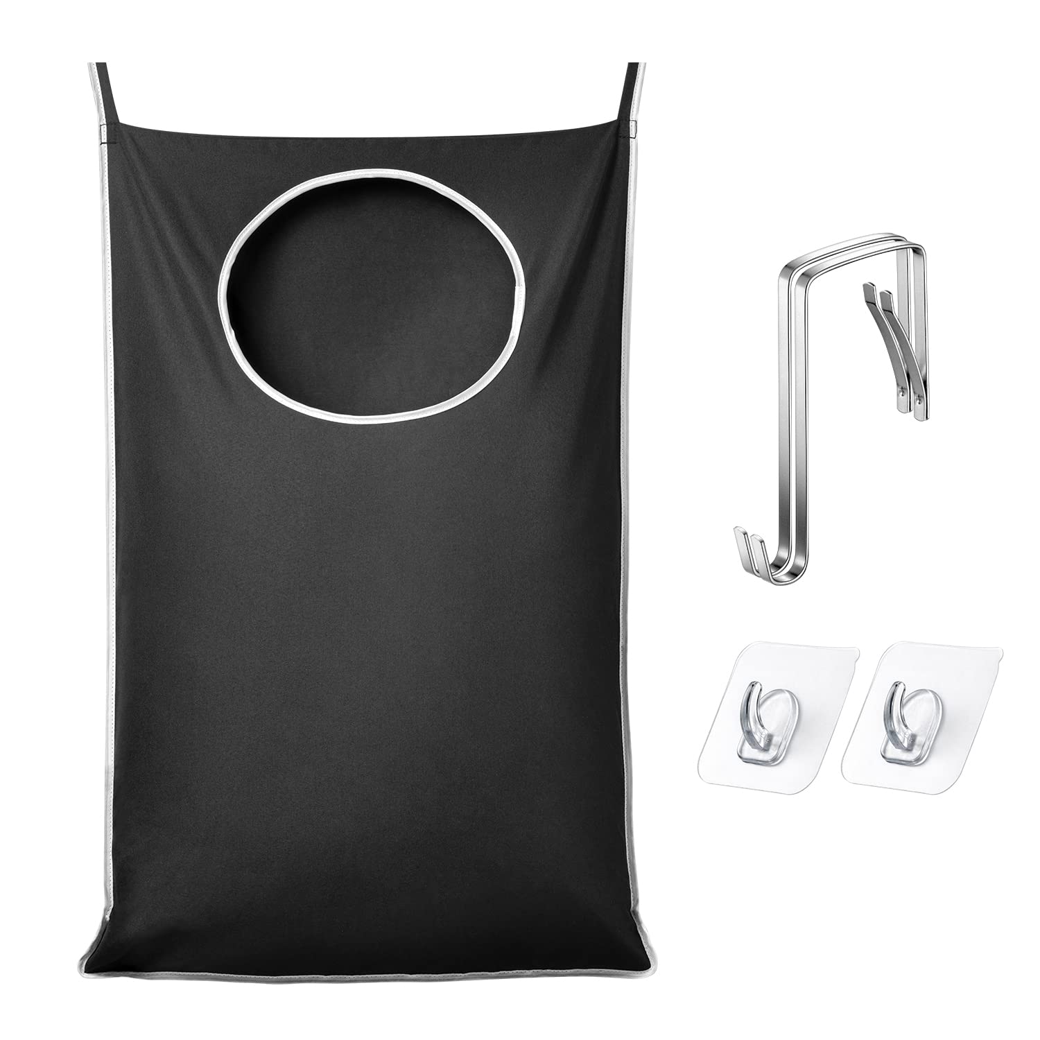 Photo 1 of KEEPJOY XL Black Door Hanging Laundry Hamper, Large Size 36.5X22.5 inch Hanging Laundry Bag with Large Opening and 2 Strong Hooks for Whole Family Dirty Clothes