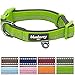 Blueberry Pet Soft & Safe 3M Reflective Neoprene Padded Adjustable Dog Collar - Green Flash, Large, Neck 18