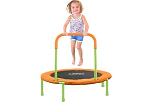 Ativafit 36inch Mini Toddler Trampoline for Kids Ages 2-6 Indoor Outdoor Folding Small Rebounder Trampoline with Foam Handle Safety Padded Cover Fun for Kids