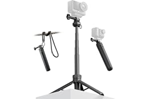 ULANZI MT92 Selfie Stick for Action Camera with Lanyard, 2-in-1 60cm Flexible Tripod Compatible with GoPro DJI Action 5/6, et