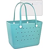 Uwyriwooq Beach Tote Bag for Women, Rubber Beach Bag Waterproof Sandproof, Extra Large EVA Tote Bag Boat Bag
