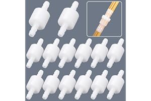 AXISCULPT 1/4" (6mm) One Way Check Valve Barb Hose Non Return Valve PVDF Plastic Water Air Gas Stop Inline Check Valve Ozone Resistance, 12Pcs