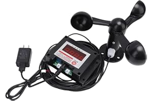 Wind Speed Meter, 3 Fan Blades Tower Crane Anemometer Intelligent Air Meter Smart Anemometer, 0-10 Levels US Plug 100‑240V