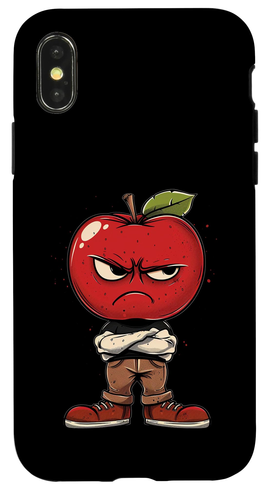iPhone X/XS Grumpy Apple Character - Funny and Unique Meme Design Shape. Case
