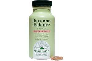 Semaine Hormone Balance – Clearer Skin, Enhanced Moods, Deeper Sleep & Happier Hormones. Hormone-Free, Vegan Capsule, Multi-Symptom Support (60 ct)