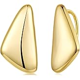 RUKYF Chunky Hoop Earrings for Women Unique Geometry Hypoallergenic Earrings for Women Lightweight Statement Earring