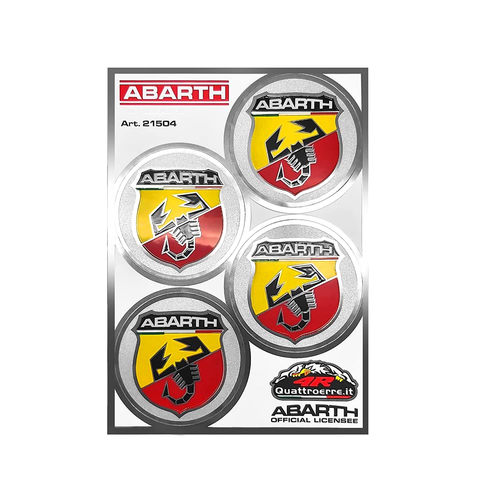 Abarth Sticker Shields D.48 mm, 94 mm x 131 mm, Set of 4