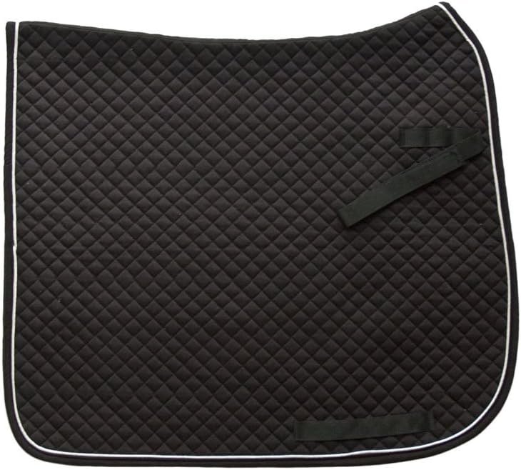 HKM Dressage Saddle cloth with piping Black/Silver Cob/Full, Vollblut/Warmblut