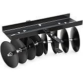 Field Tuff Steel Tow Behind Sleeve Hitch Cultivator Disc Harrow | 39 Inch Working Width, 11 Inch Discs, Tractor Attachment for Soil Tilling