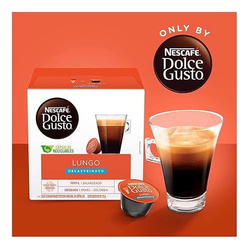 Nescafe Dolce Gusto Coffee Pods, Lungo Decaffeinato, 16 capsules