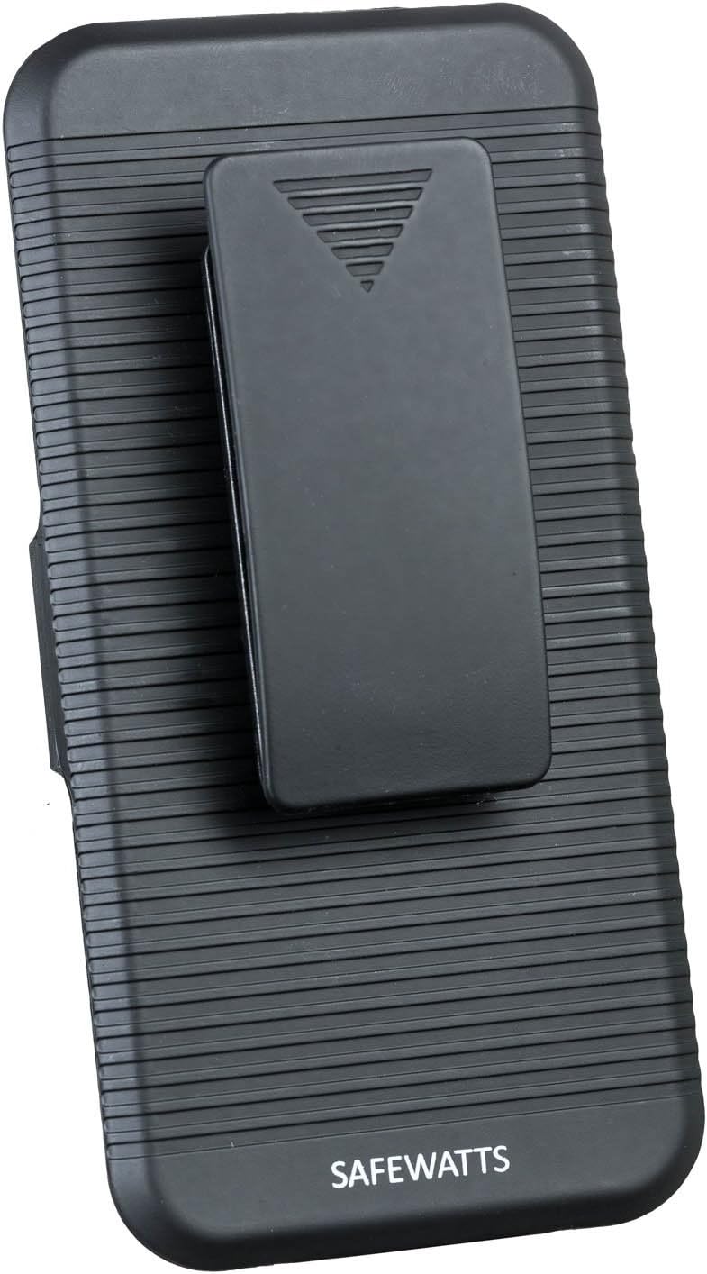 Safewatts Snap-On Shell & Holster Combo Case - with Kick-Stand & Belt Clip for Apple iPhone 5 / 5S - Black