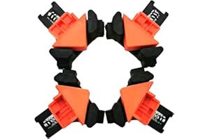 Markeny 4pcs Adjustable 90° Angle Clamps, Orange, Clamp, Clamp, Hardware Clamp Vise, Crafting Projects
