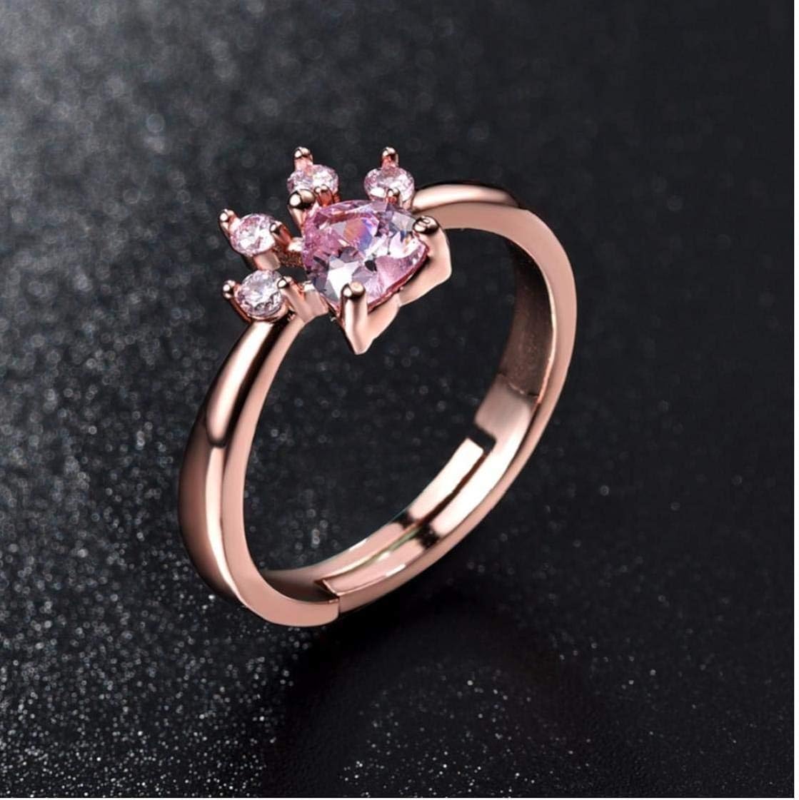 Byfri 1pc Adjustable Ring Cartoon Bear Paw Cat Claw Finger Rings Opening Mouth Women Romantic Wedding Rings Crystal Jewelry Gifts Amazon Co Uk Jewellery