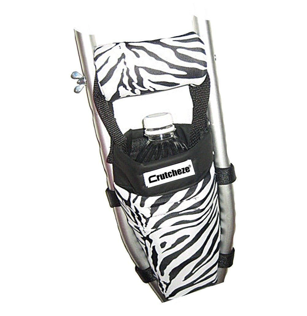 Crutcheze Zebra Underarm Crutch Pad and Hand Grip Covers with Comfortable Padding