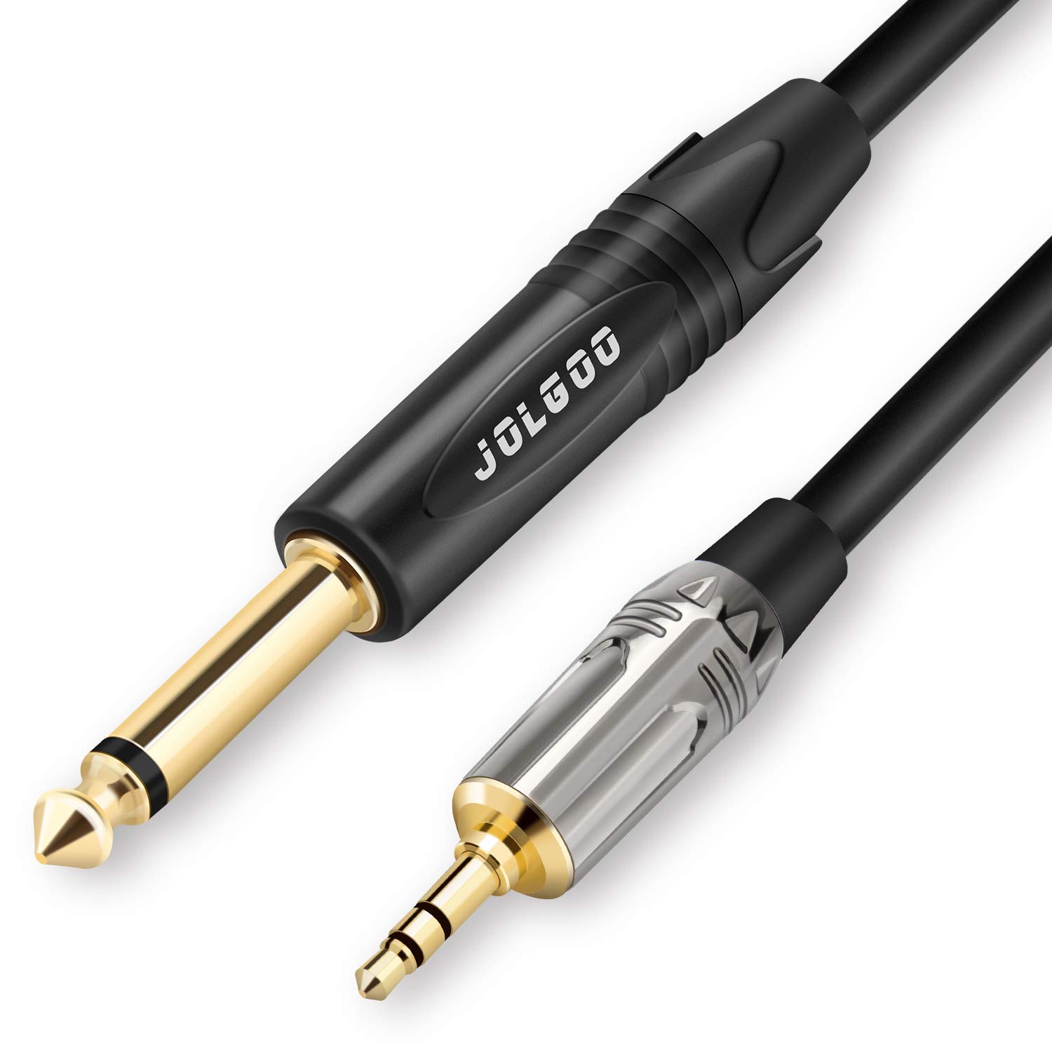 JOLGOO 1/4" TS to 3.5 mm TRS Mono Interconnect Cable, 1/8 Inch TRS to Mono 1/4 Inch TS Patch Cable, 2 Meters