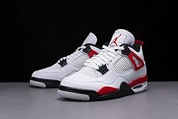 Nike Air Jordan 4 Retro Men White/Fire Red-Black