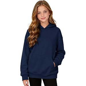 NUMYEAN Girls Oversized Hoodies Pullover Workout Sweatshirts for Teen Girls