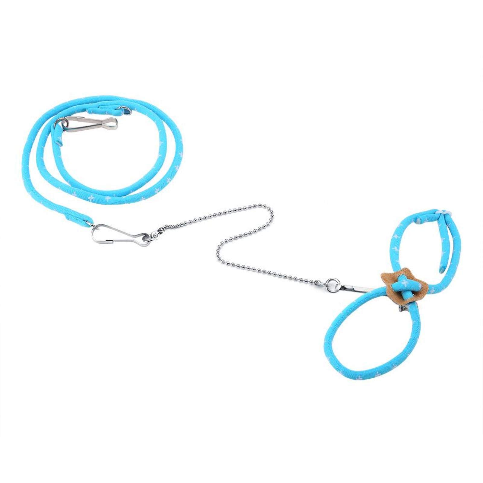 SALUTUYA Squirrel Traction Rope Adjustable Hamster Harness Lightweight for Sugar Glider Squirrel Hedgehog(blue)