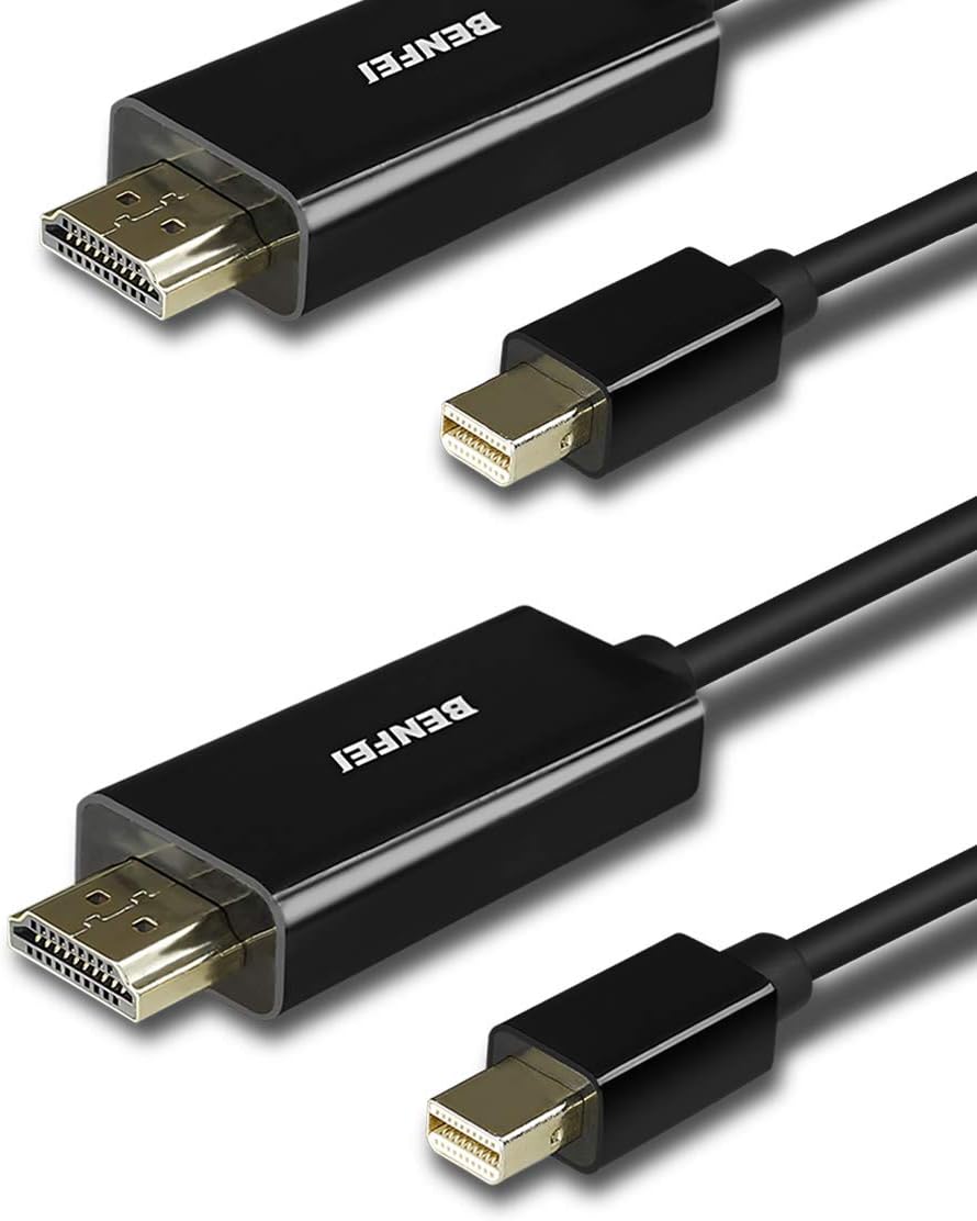 BENFEI Mini DisplayPort to HDMI Cable 2 Packs, Mini DP to HDMI 1.83 Meter Cable (Thunderbolt Compatible) with MacBook Air/Pro