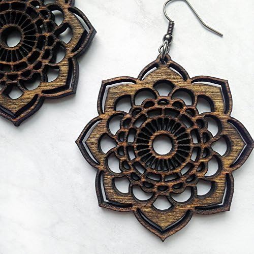 Wooden Mandala Earrings