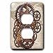 3dRose lsp_108102_6 Steam Punk Cog Wheels In Bronze 2 Plug Outlet Cover