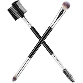 MUIIGOOD 1PCS 3 Head Eyebrow Eyelash Shaper Eyelash Comb for Separating Lashes Shaping Brow+1PCS Professional Blending Eyeshadow Brush Eye Makeup Brush for Concealer Eyebrows Eyeliner Makeup Tool