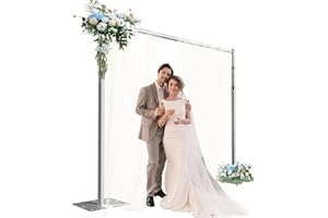 GLOSHOOTING Pipe and Drape Backdrop Stand Kit, 10ftx10ft Heavy Duty Backdrop Stand, Adjustable Background Stand with Metal Base for Photography, Wedding, Parties, Events Decoration