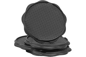 COBARYEN Furniture Pads for Camping Chairs Anti-Sinking Outdoor Furniture Cups Chair Leg Protectors for Sand, Lawn or Soft Ground (4, Black, 5.35 in)