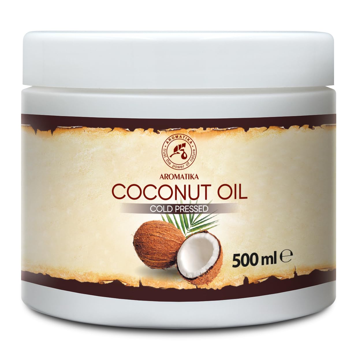 Coconut Butter 500ml - Cocos Nucifera Oil - Indonesia - 100% Pure & Natural Cold Pressed - Best Benefits for Skin Hair Face Body Care - Unrefined Coconut Oils