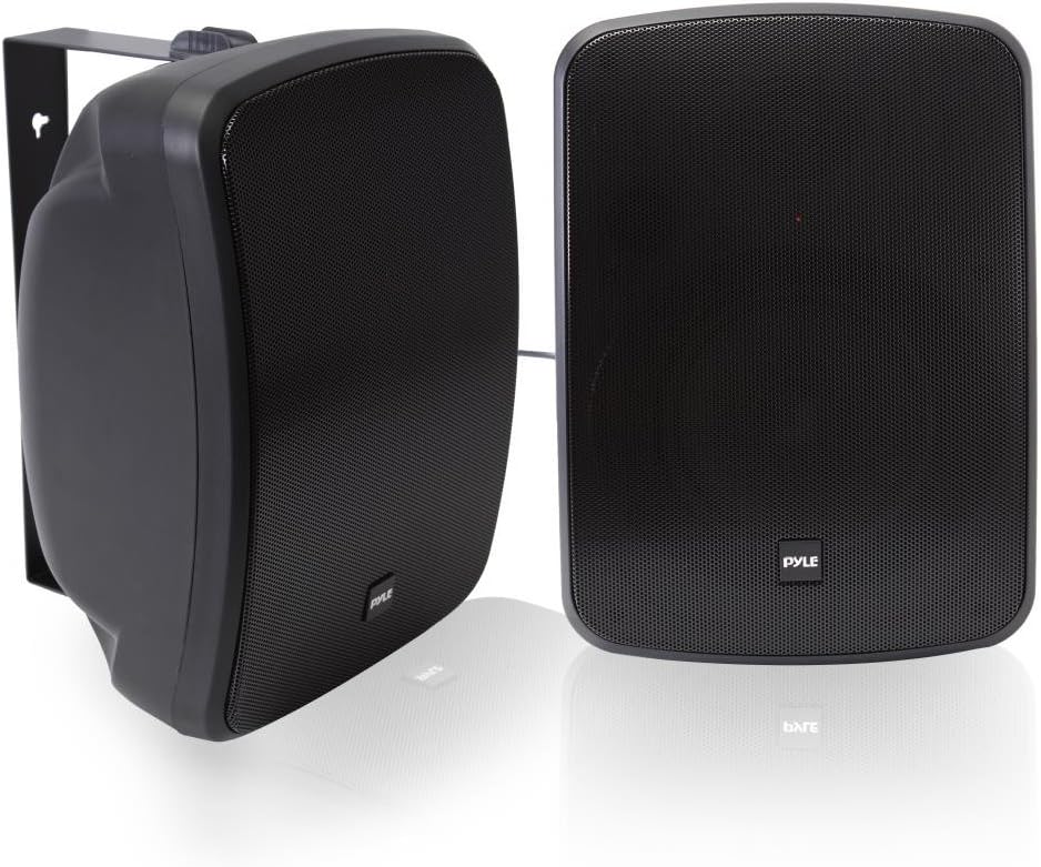 Pyle Bluetooth Dual 6.5’’ WallMount Marine Speakers Active Powered System Indoor