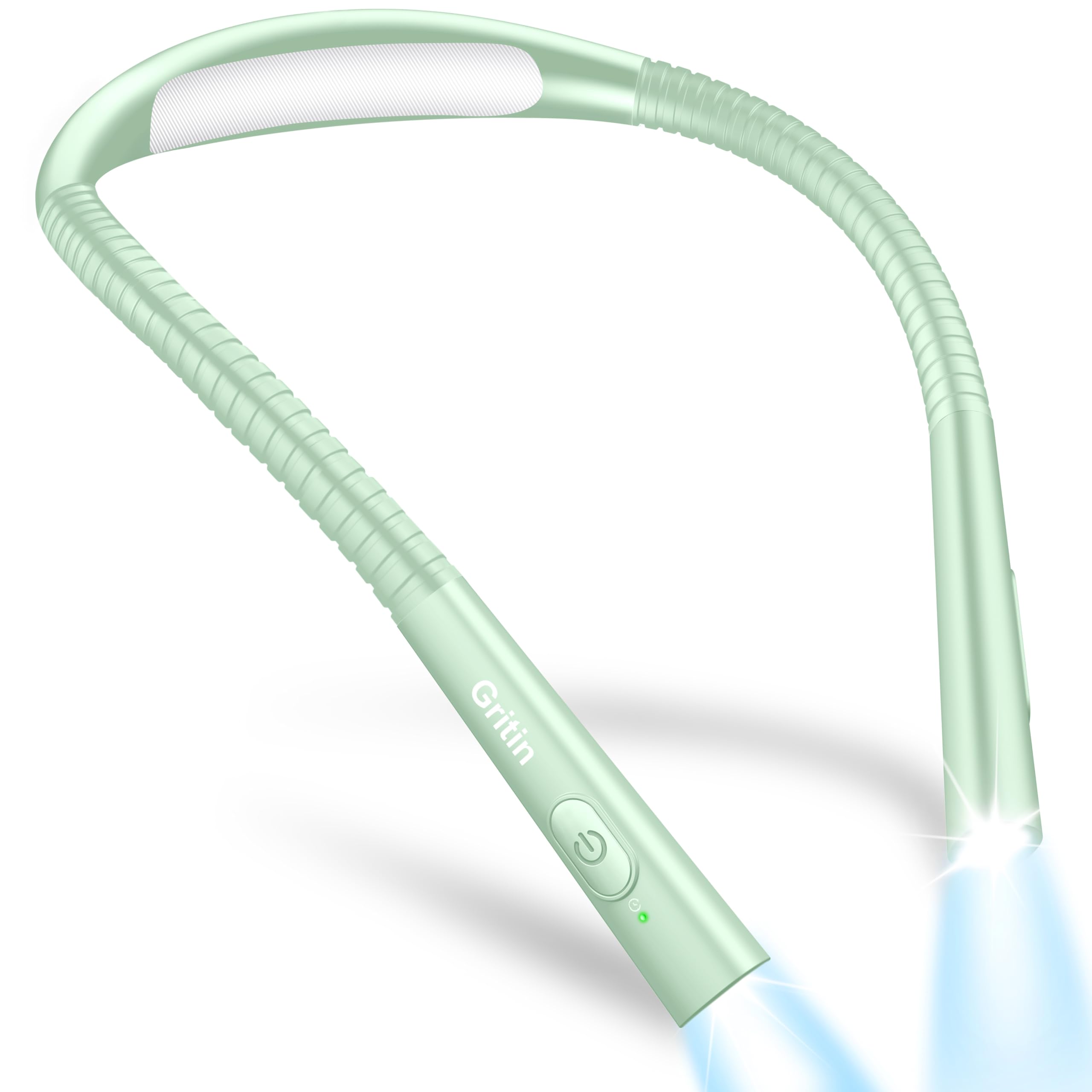 Gritin Book Light, Eye Caring 4-Color&5-Brightness Neck Light Reading Light