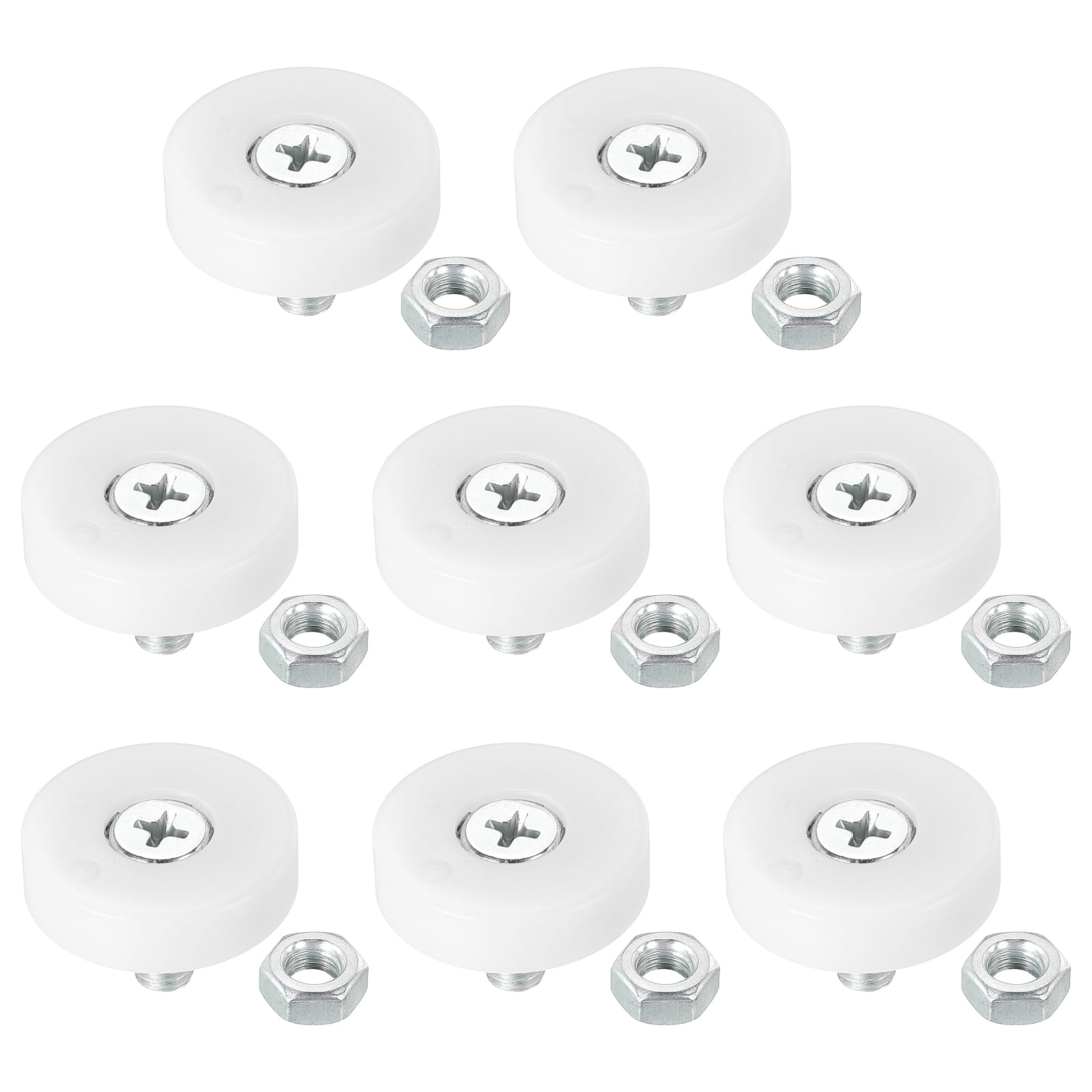 PATIKIL 25mm Drawer Rollers, 8 Pack Plastic Drawer Pulley Replacement Wheels Bearing Small Pulley with Nuts