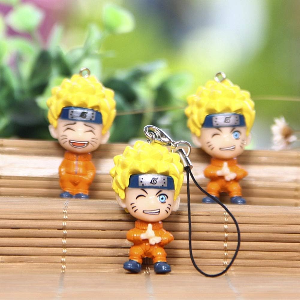 lunanana Naruto Shippuden Keychain, Cute Metal Acrylic Keyring Collectible Key Ring Bag Accessory Anime Pendant Anime Fans Gift