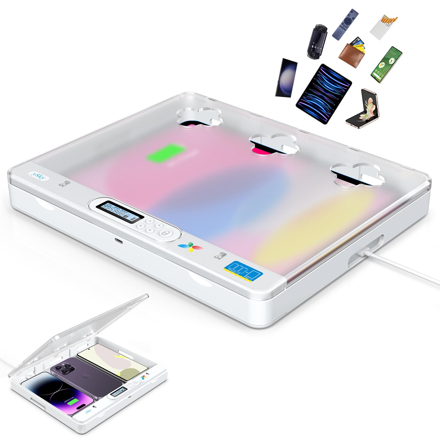 Photo 1 of ySky Phone Lock Box with Timer for iPad Under 11inch,Timed Lock Box for iPhone,Tablet,Folded mobiles,Phone Locker for Children to Reduce Screen Time to get Focus Back